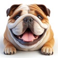 adorable happy british bulldog dog
