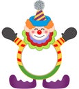 Adorable happy clown frame Royalty Free Stock Photo