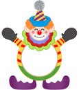 Adorable happy clown frame