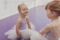 Lovely little ballerinas at the dance studio Royalty Free Stock Photo