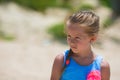 Adorable happy smiling little girl on beach Royalty Free Stock Photo