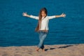 Adorable happy smiling little girl on beach Royalty Free Stock Photo