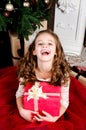 Adorable happy smiling little girl child in princess dress with Royalty Free Stock Photo