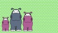 adorable hippo family cartoon background card illustration Royalty Free Stock Photo