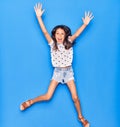 Adorable hispanic child girl wearing casual clothes smiling happy Royalty Free Stock Photo