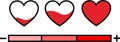 Adorable illustration of a love meter with hearth shape in red color Royalty Free Stock Photo