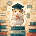 Hamster Graduates with Honors Royalty Free Stock Photo