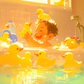 Joyful Bath Time with Rubber Ducks