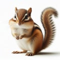 Image of isolated chipmonk against pure white background, ideal for presentations