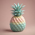 Adorable Isometric Pineapple Icons in Pastel Clay