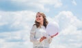 Adorable joyful teen celebrate party. Happiness concept. Freedom concept. Happiness is simple. Fresh air. Cheerful girl Royalty Free Stock Photo