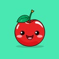 Adorable Kawaii Cherry Clipart - Sweet Fruit Illustration