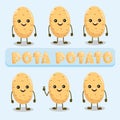 Adorable kawaii potato character illustration