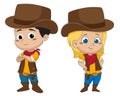 Adorable kid cowboy.vector and illustration.