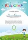 Adorable kids summer camp diploma