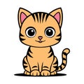 Adorable Kitten Vector Art of a Sweet Little Cat Royalty Free Stock Photo