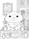 Adorable kitty coloring page