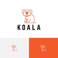 Adorable Koala Marsupial Animal Zoo Nature Line Logo