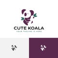 Adorable Koala Tree Marsupial Animal Zoo Nature Logo Royalty Free Stock Photo