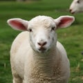 Adorable lamb exuding charm and innocence in farmyard setting