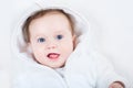 Adorable laughing baby with beautiful blue eyes Royalty Free Stock Photo