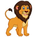 Adorable lion cartoon on white background