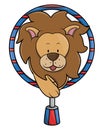 Adorable Lion Circus Cartoon Color Illustration