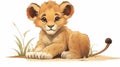 Adorable Lion Cub Clip Art In Artgerm Style - 4k Illustration