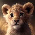 Adorable lion cub