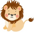 Adorable lion isolated in white