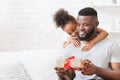 Adorable little african american girl embracing her father Royalty Free Stock Photo