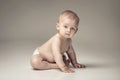 Adorable little baby boy posing. Royalty Free Stock Photo