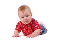 Portrait of smiling baby boy isolated on white background Royalty Free Stock Photo