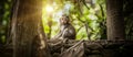 Adorable little baby macaque monkey at Sacred Monkey Forest