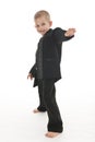 Adorable little boy pretending to be a rockstar Royalty Free Stock Photo