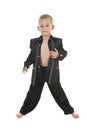 Adorable little boy pretending to be a rockstar Royalty Free Stock Photo