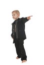 Adorable little boy pretending to be a rockstar Royalty Free Stock Photo