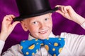 Adorable little boy in a top hat Royalty Free Stock Photo