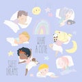 Adorable Little Boys and Girls sleeping Sweetly in their Beds