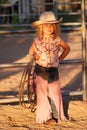 Adorable little cowgirl. Royalty Free Stock Photo