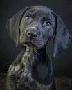 Portrait of a Black and White German Shorthaired Pointer Puppy