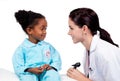 Adorable little girl attending medical check-up