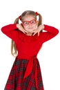 Adorable little girl in glassess