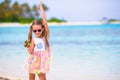 Adorable little girl have fun with lollipop on the Royalty Free Stock Photo