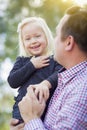 Adorable Little Girl Having Fun With Daddy Outdoors Royalty Free Stock Photo