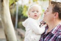 Adorable Little Girl with Her Daddy Portrait Royalty Free Stock Photo