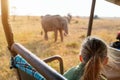 Little girl on safari Royalty Free Stock Photo