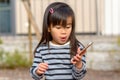 Adorable little girl with a look of amazement Royalty Free Stock Photo