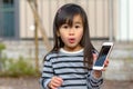 Adorable little girl with a look of amazement Royalty Free Stock Photo