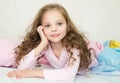 Adorable little girl sleeping in her bed Royalty Free Stock Photo